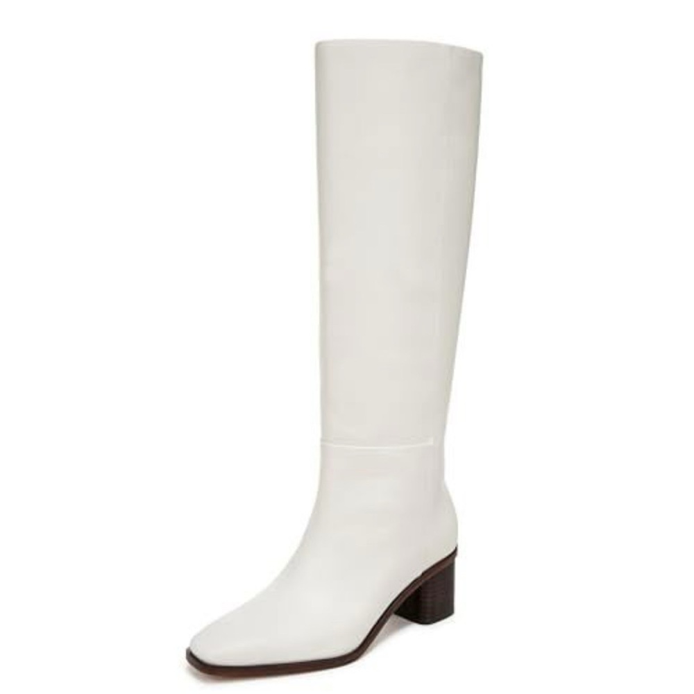 Vince Women’s Gerrie Knee High Block Heel Boot in Milk White Size 7 M